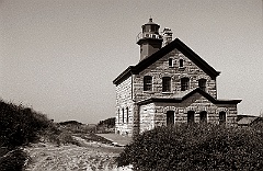 Block Island North Lighthouse Built of Stone BW